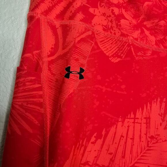 Under Armour Project Rock womens Large coral Printed Ankle Crop leggings - Picture 4 of 7